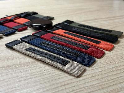 22mm-es órához elegáns vászon-bőr óraszíj0