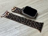 Apple Watch fém leopárd mintás szíj