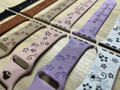 Apple Watch virág mintás dombornyomott óraszíj0